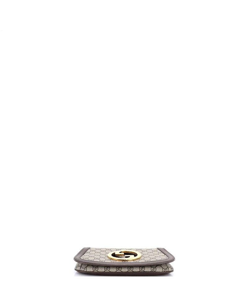 Pre-Owned Gucci Small Blondie Nm Chain Flap Bag Gg Coated Canvas