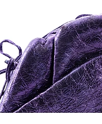 Pre-Owned Bottega Veneta Mini The Pouch Crinkled Metallic Leather