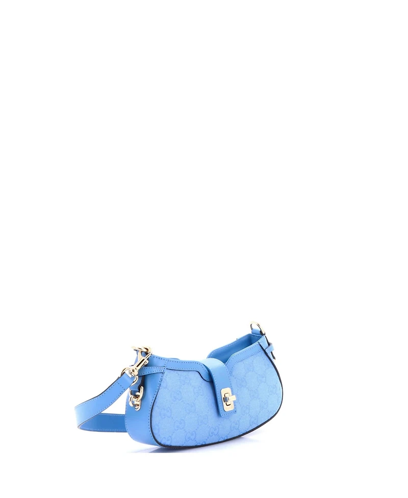 Pre-Owned Gucci Mini Moon Side Shoulder Bag Gg Canvas