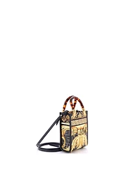 Pre-Owned Fendi Mini x Versace Fendace Convertible Sunshine Shopper Tote Printed Laminated Leather