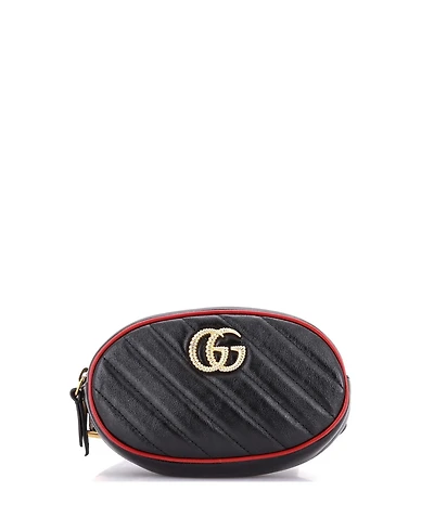 Pre-Owned Gucci Gg Marmont Belt Bag Diagonal Quilted Leather