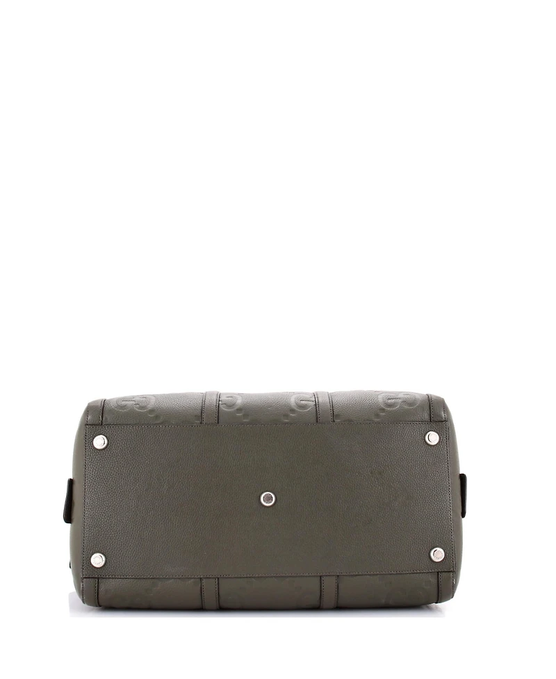 Pre-Owned Gucci Small Duffle Bag Jumbo Gg Embossed Leather