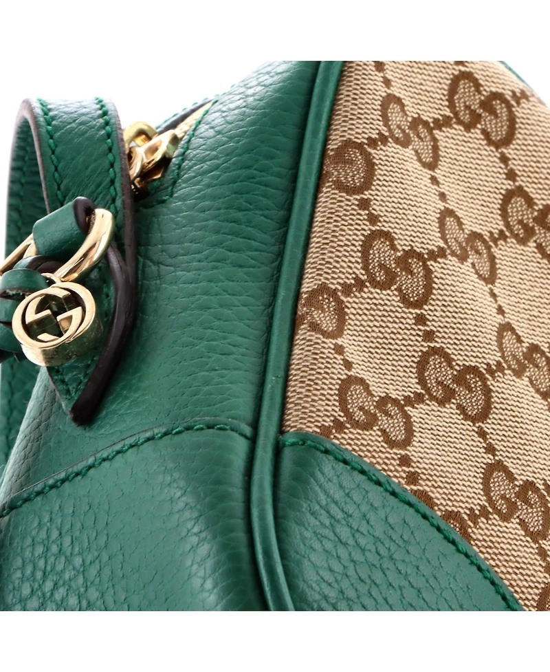 Pre-Owned Gucci Mini Bree Disco Crossbody Bag Gg Canvas with Leather