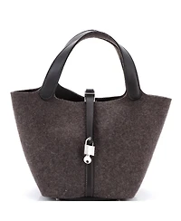 Pre-Owned HERMES Mm Picotin Lock Bag Felt with Leather