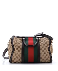 Pre-Owned Gucci Medium Vintage Web Boston Bag Gg Canvas