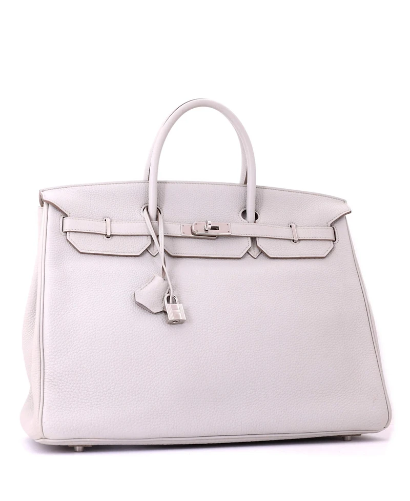 Pre-Owned HERMES Birkin 40 Handbag Grey Togo with Palladium Hardware