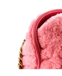 Pre-Owned Gucci Small Gg Marmont Flap Bag Matelasse Shearling