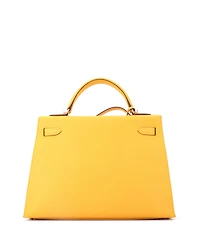 Pre-Owned HERMES Kelly 32 Handbag Yellow Epsom with Palladium Hardware