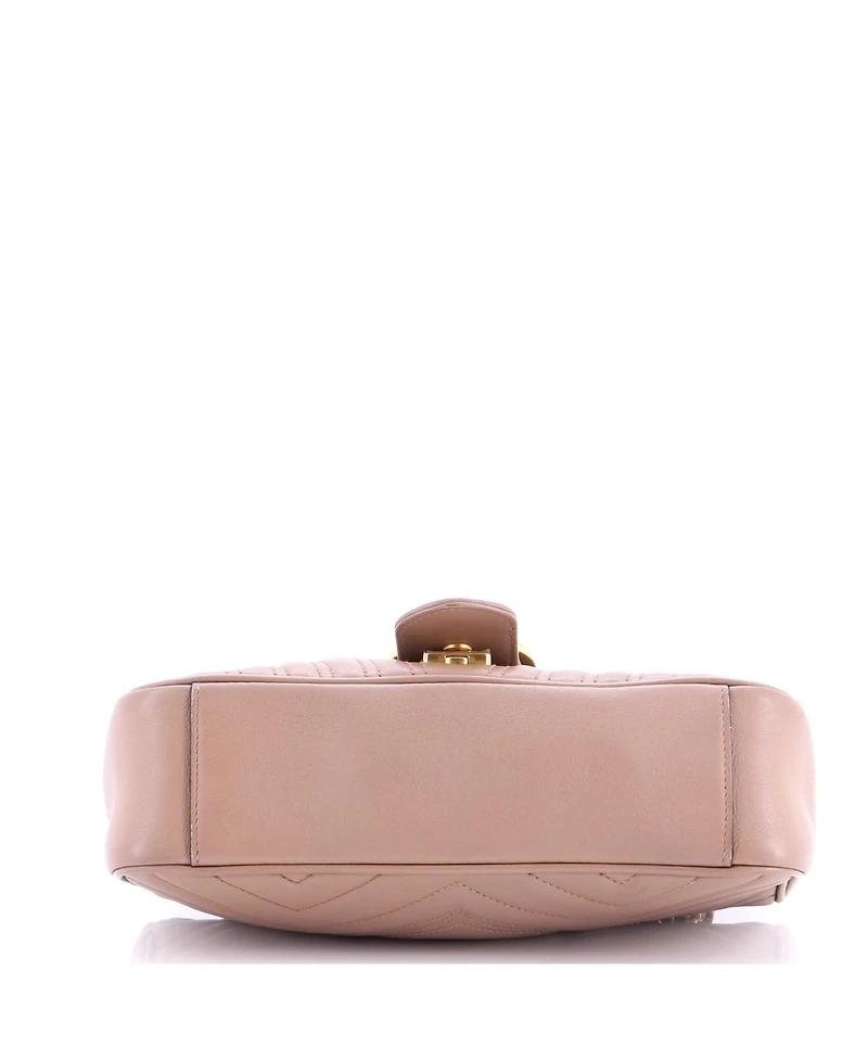 Pre-Owned Gucci Medium Gg Marmont Flap Bag Matelasse Leather