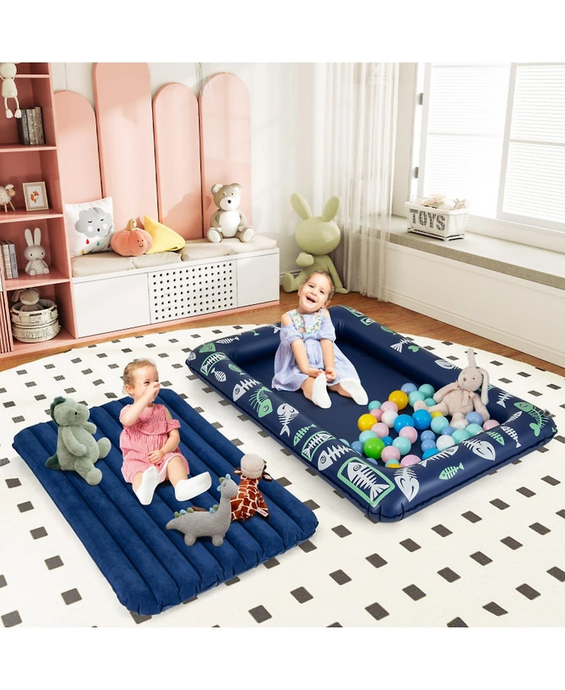 Gouun Toddler Inflatable Travel Bed with Electric Pump and Raised Bed Rails