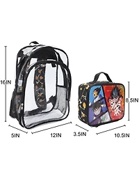 Dragon Ball Z Goku 2-Piece 16" Kids Clear Backpack and Lunch Box Set For School And Travel