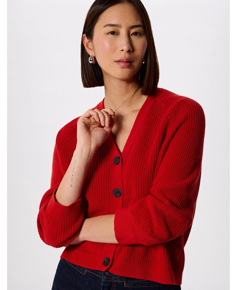 Whistles Women's Cotton V-Neck Cardigan