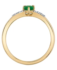 Macy's Emerald (3/8 ct. t.w.) & Diamond Accent Ring in 10k Yellow Gold