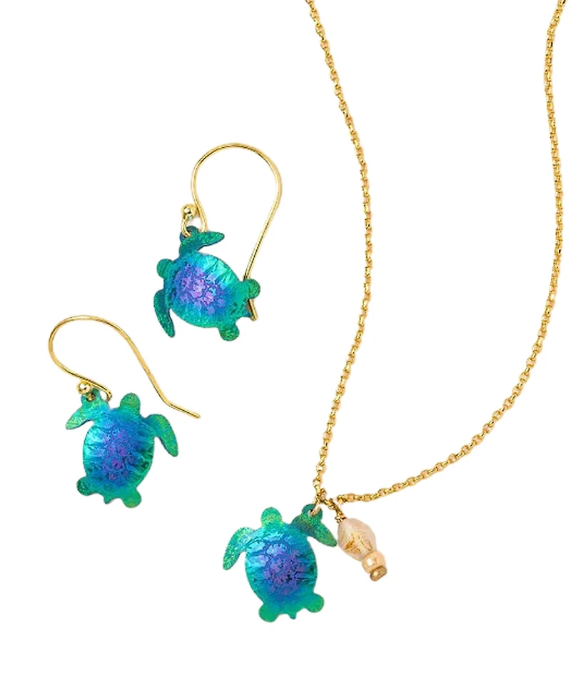 Uncommon Goods Holly Yashi Iridescent Sea Turtle Jewelry