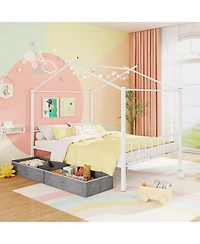 Gouun Full Kids House Bed Frame with Storage Drawers