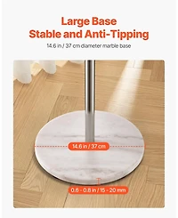 Gouun Freestanding Coat Rack with Marble Base and 8 Hooks