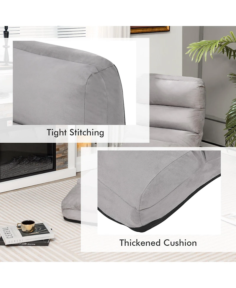 Sugift Folding Lazy Sofa Chair with Detachable Pillow