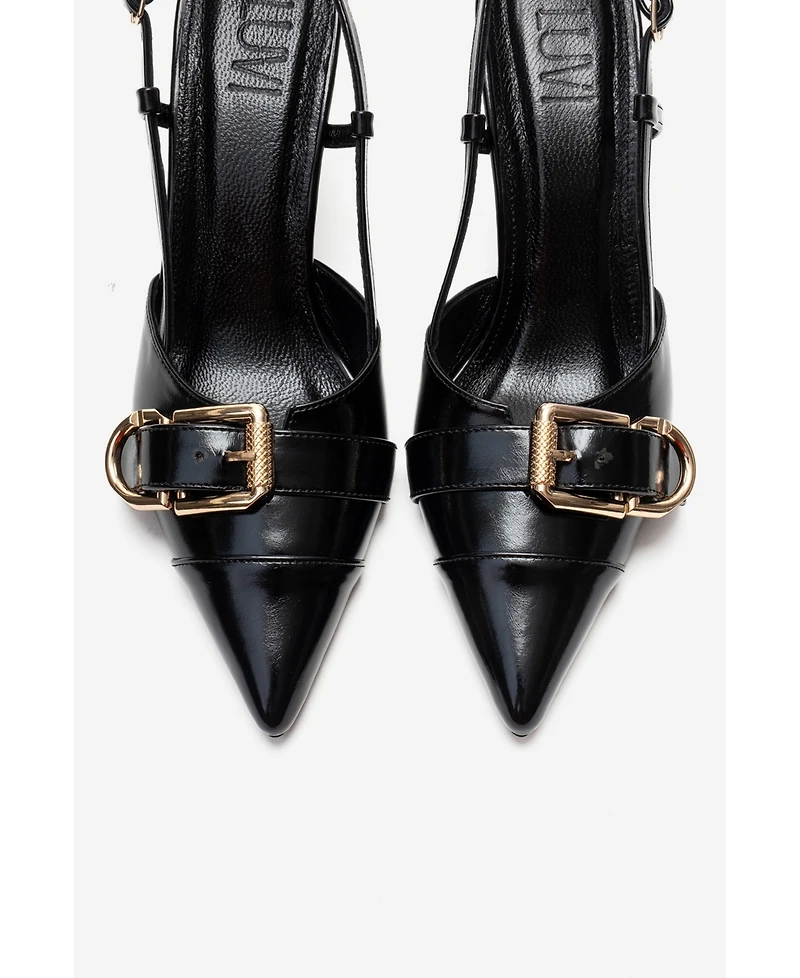 Prologue Shoes women's Noen Buckle Pointed Toe Stiletto Pump