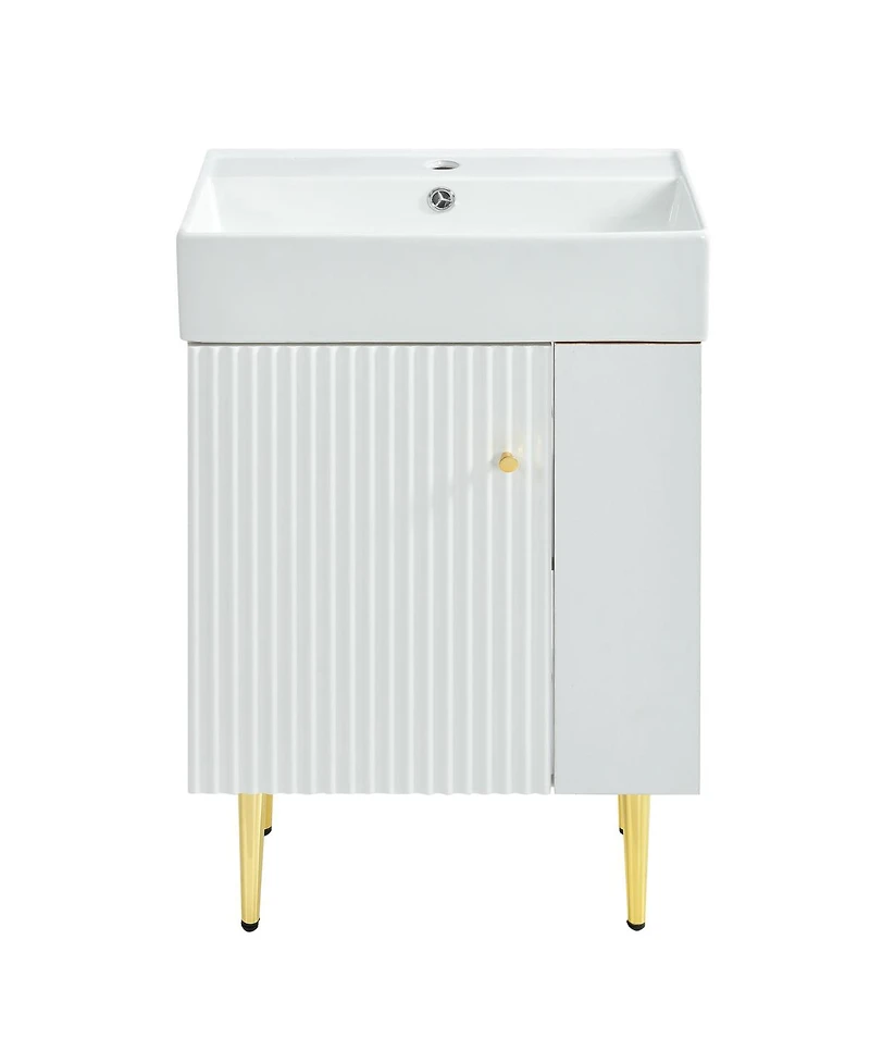 Sillysis Rectangular Ceramic Bathroom Vessel Sink, Scratch and Stain Resistant, Modern White Countertop Basin, 21.6"x12.2"x5.1"