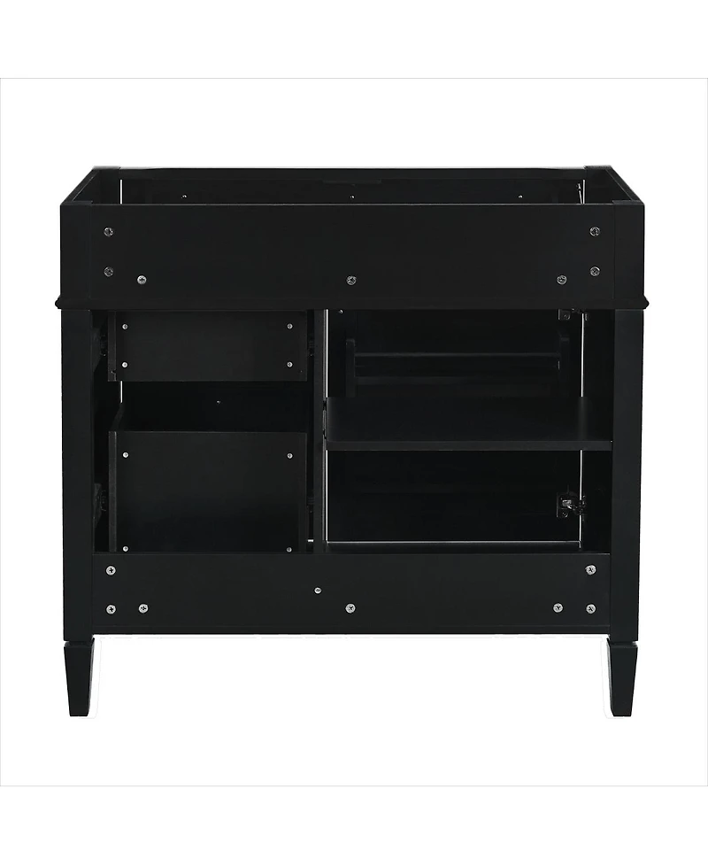 Sillysis 36 Inch Modern Bathroom Vanity without Top Sink, Soft Close Drawers and Adjustable Shelf for Small Spaces