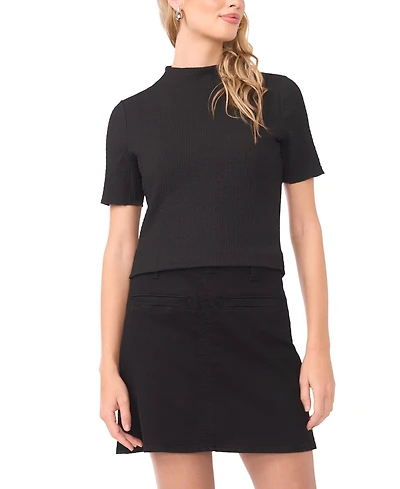 Vince Camuto Women's Short-Sleeve Mock Neck Top