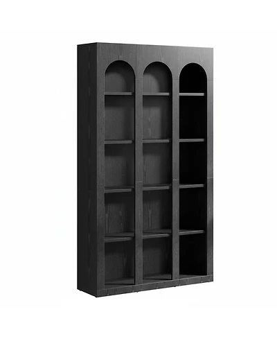 Yigii Vintage 5-Tier Arched Bookcase Open Storage Shelves for Living Room Bedroom Home Office
