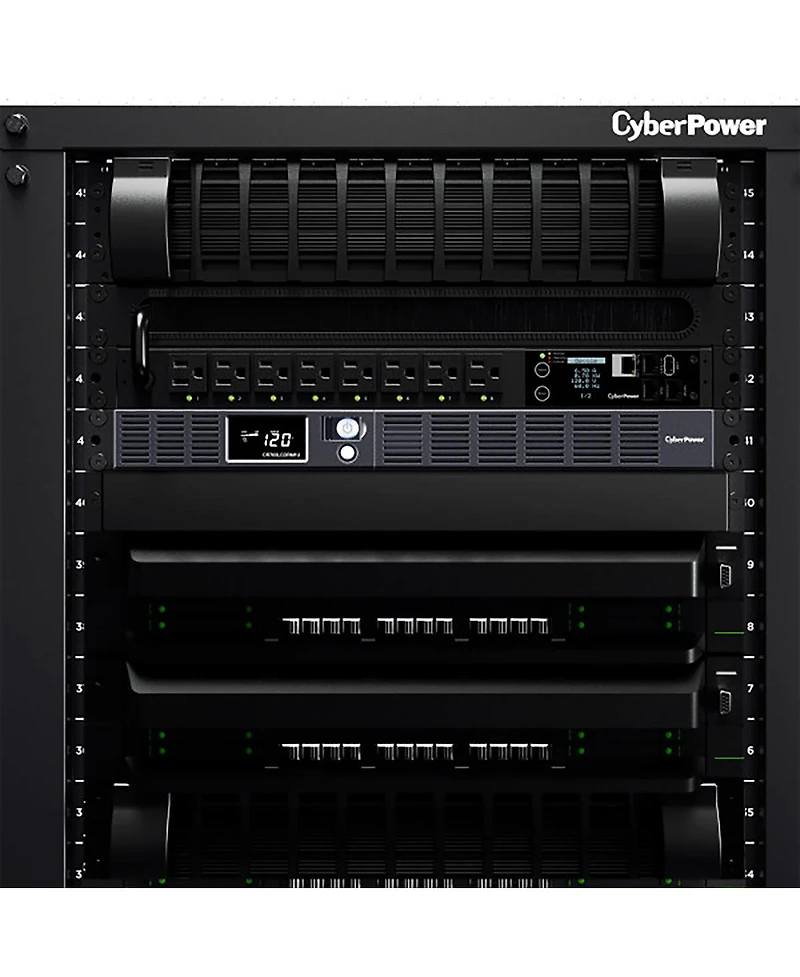 CyberPower OR700LCDRM1U Smart App Intelligent LCD 700VA Ups, 6 Outlets, 1U Rack Mount