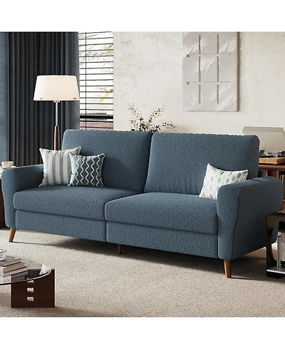gaomon 84" Sofa Couch, Modern Boucle 3-Seater with Streamlined Armrests & Wood Legs