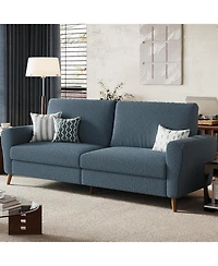 gaomon 84" Sofa Couch, Modern Boucle 3-Seater with Streamlined Armrests & Wood Legs