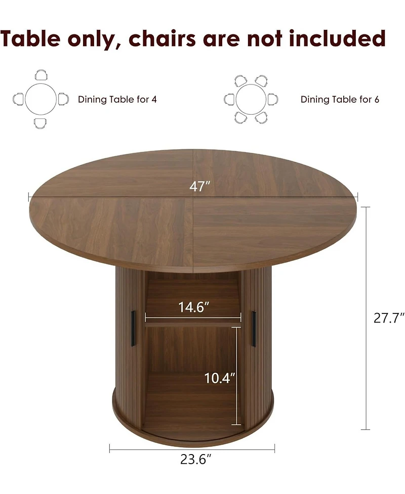 gaomon 47 Inch Round Dining Table for 4
