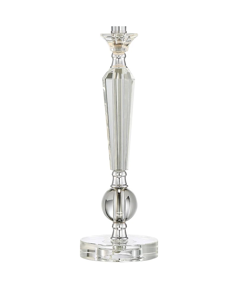 Vienna Full Spectrum Jolie Luxury Glam Table Lamps 26" High Set of 2 Clear Crystal with Table Top Dimmers Off White Drum for Bedroom Living Room Kids