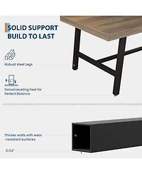 gaomon Industrial Dining Table for 4-6 People, 63" Long Kitchen Table with Sturdy Metal Frame, Rectangular Counter for Dinner, Kitchen, Dining Room