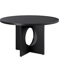 gaomon 47" Round Dining Table for 4-6 People - Circle Kitchen Dinner Table with Sturdy Pedestal Base, Space Saving Dinning Room Furniture