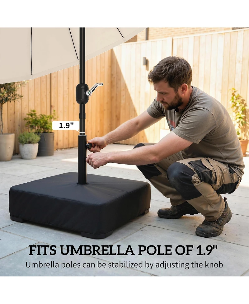 Outsunny Patio Umbrella Base 176 lbs Filled for 1.9" Poles,