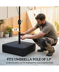 Outsunny Patio Umbrella Base 176 lbs Filled for 1.9" Poles,