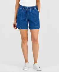 Style & Co Petite Pull-On High-Rise Denim Shorts, Macy's Exclusive