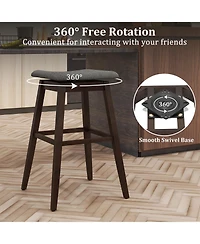 Gymax Set of Swivel Bar Stools 30'' Bar Chairs w/ Padded Contoured Seat and Footrest