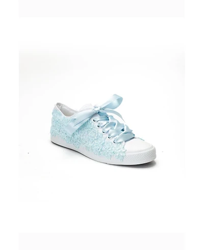 Forever & Always Shoes Women's Azure Lace Bloom Bridal Sneaker