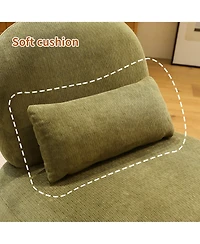 Rainsken Velvet Accent Chair, Comfy Reading Chair, Living Room Chair with Solid Wood Legs and Soft Cushion for Bedroom, Balcony