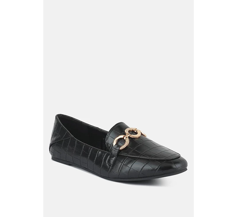 wibele croc textured metal show detail loafers