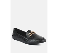 wibele croc textured metal show detail loafers