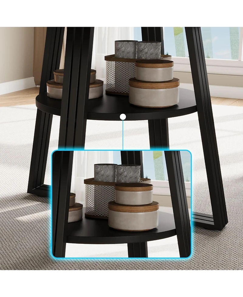 gaomon Round Dining Table for 4-6, 47.2 in Farmhouse Kitchen Table with Storage, Circle Dinner Tables for Kitchen, Dining Room