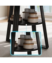 gaomon Round Dining Table for 4-6, 47.2 in Farmhouse Kitchen Table with Storage, Circle Dinner Tables for Kitchen, Dining Room