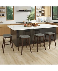 Gymax Set of 4 Swivel Bar Stools 30'' Bar Chairs w/ Padded Contoured Seat and Footrest