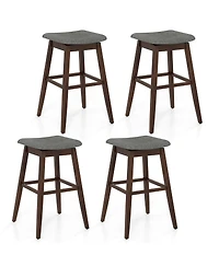 Gymax Set of 4 Swivel Bar Stools 30'' Bar Chairs w/ Padded Contoured Seat and Footrest