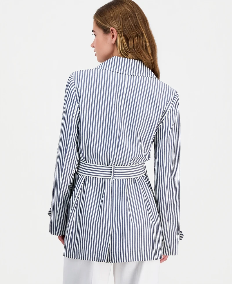 Tahari Asl Petite Seersucker Wrap Jacket