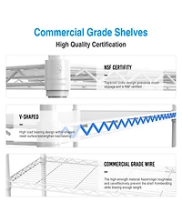 Rainsken 3 Tier Wire Shelving Unit, Heavy Duty Metal Rack, Adjustable Shelves Organizer Rack with Shelf Liners, 1050 Lbs Capacity for Garage