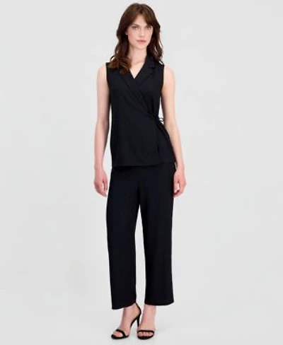 Anne Klein Sleeveless Wrap Top Pull On Pants