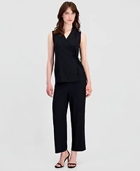 Anne Klein Sleeveless Wrap Top Pull On Pants