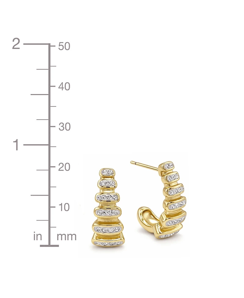 And Now This Clear Crystal Graduated J Hoop Post Earring